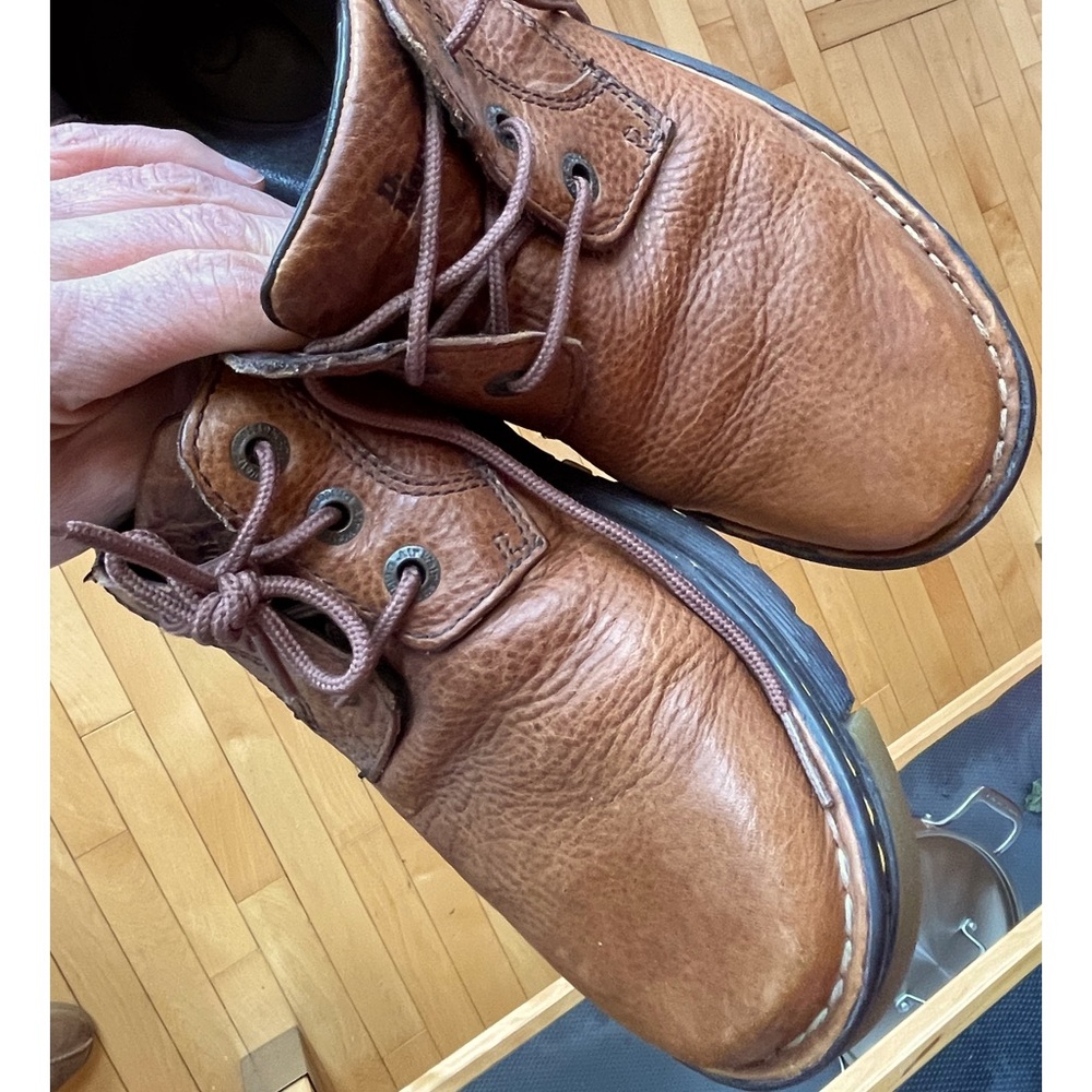 Women9 men8 Oxford Docs shoe lace tan vintage leather Dr. Martens yellow s… - Picture 2 of 10
